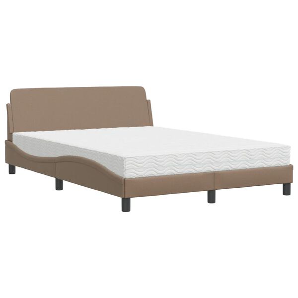 vidaXL Lit avec matelas Dover cappuccino 140x190 cm similicuir