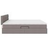 vidaXL Lit avec rangement et matelas avec matelas Taupe 200 x 200 cm