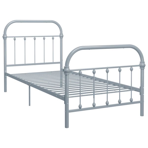 vidaXL Cadre de lit sans matelas gris m&eacute;tal 100x200 cm