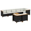vidaXL Salon de jardin 9 pcs avec coussins noir r&eacute;sine tress&eacute;e