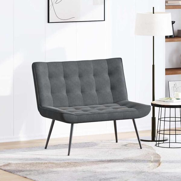 vidaXL Banc gris fonc&eacute; 110x74x84 cm velours