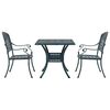 vidaXL Ensemble de tables de jardin 3 pcs Vert Aluminium coul&eacute;
