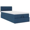 vidaXL Lit ottoman avec matelas et LED Bleu 90x200 cm Tissu