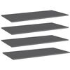 vidaXL Panneaux biblioth&egrave;que 4 pcs Gris brillant 80x20x1,5cm Agglom&eacute;r&eacute;