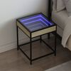 vidaXL Table de chevet avec LED infini chêne sonoma 40x40x51 cm