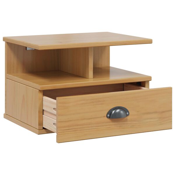 vidaXL Cabinet de chevet avec tiroir Hill Marron miel 40 x 31 x 27 cm