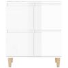 vidaXL Buffets 2 pcs blanc brillant 60x35x70 cm bois d'ing&eacute;nierie