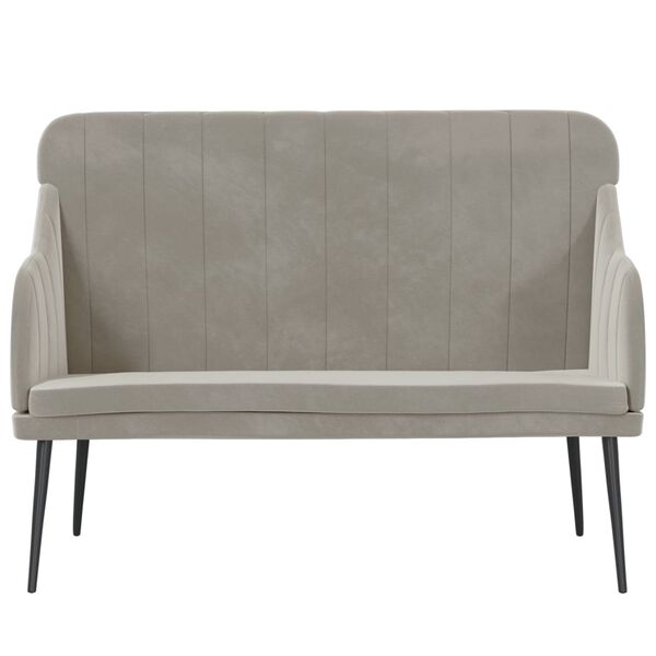 vidaXL Banc Gris clair 110x76x80 cm Velours