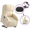 vidaXL Fauteuil inclinable &eacute;lectrique cr&egrave;me tissu