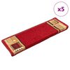 vidaXL Tapis d'escalier autoadh&eacute;sifs 5 pcs 65x21x4 cm Rouge
