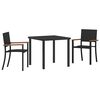 vidaXL Ensemble de salle &agrave; manger pour jardin 3 pc Noir