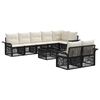 vidaXL Ensemble de canap&eacute; de jardin 9 pcs Noir polyrotin