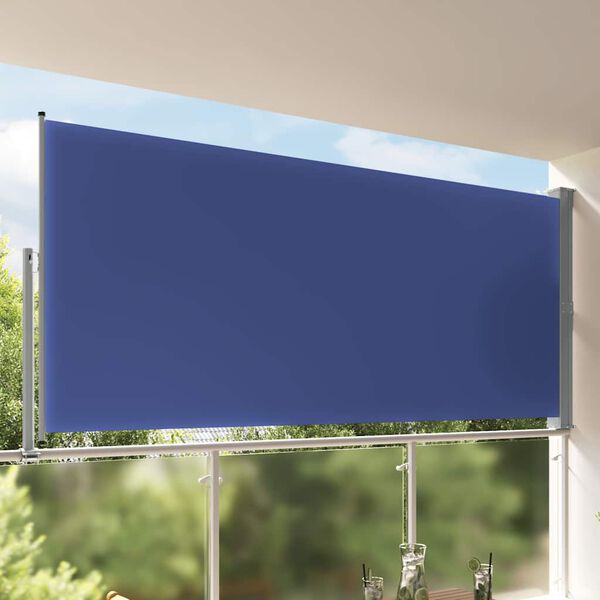 vidaXL Auvent lat&eacute;ral r&eacute;tractable de patio 160x300 cm Bleu