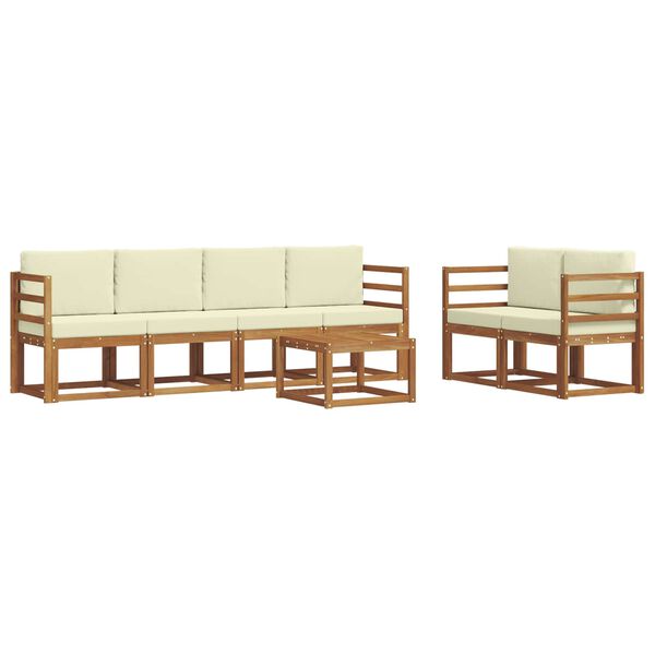 vidaXL Ensemble de canap&eacute;s d'ext&eacute;rieur 7 pcs Naturel et Cr&egrave;me