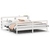 vidaXL Cadre de lit avec t&ecirc;te de lit sans matelas blanc 200x200 cm