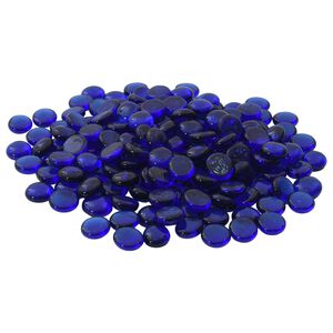 vidaXL P&eacute;pite en verre 17-19 mm Bleu cobalt Verre