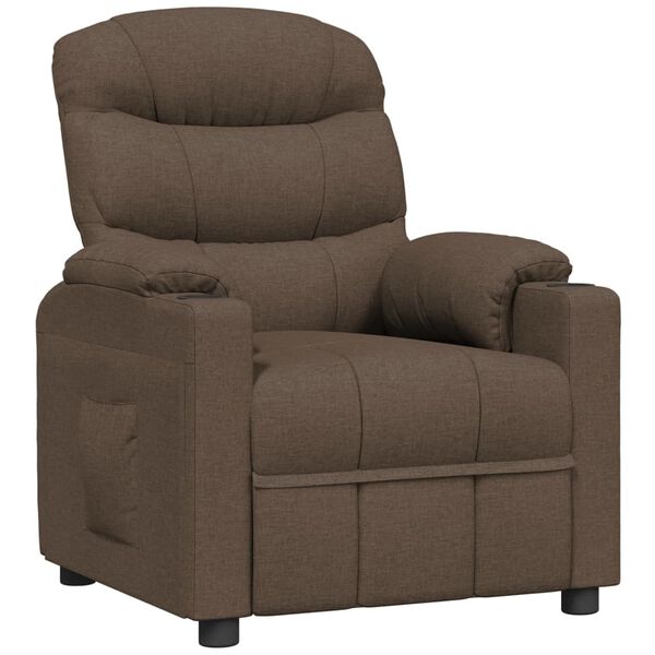 vidaXL Fauteuil inclinable Marron Tissu