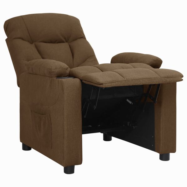 vidaXL Fauteuil inclinable Marron Tissu