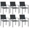 vidaXL Chaises de jardin lot de 6 noir 54x62,5x89 cm r&eacute;sine tress&eacute;e