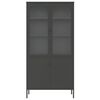 vidaXL Buffet haut noir 90x40x180 cm verre et acier