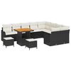 vidaXL Ensemble de canap&eacute; de jardin avec coussin 12 pcs Noir polyrotin