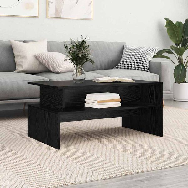 vidaXL Table basse Chêne noir 90 x 55 x 42,5 cm Bois d'ingénierie