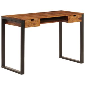 vidaXL Bureau 110x55x78 cm Bois solide de Sesham Acier