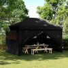 vidaXL Tente de r&eacute;ception pliable escamotable 4 parois lat&eacute;rales noir