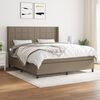 vidaXL Sommier &agrave; lattes de lit avec matelas Taupe 160x200 cm Tissu