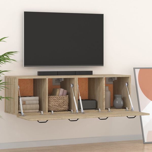 vidaXL Armoires murales 2 pcs Ch&ecirc;ne sonoma 80x35x36,5 cm Bois