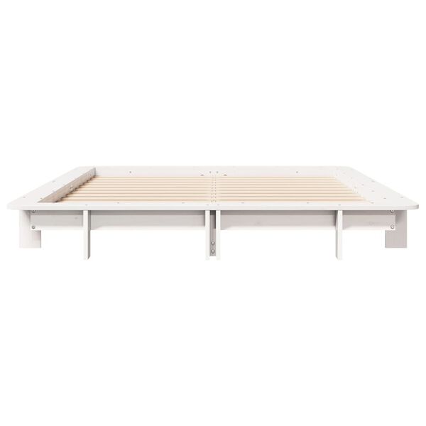 vidaXL Cadre de lit sans matelas blanc 140x190 cm bois de pin massif