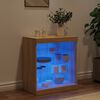vidaXL Buffet avec lumi&egrave;res LED ch&ecirc;ne sonoma 60,5x37x67 cm