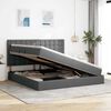 vidaXL Lit avec rangement et matelas Gris fonc&eacute; 200 x 200 cm Polyester