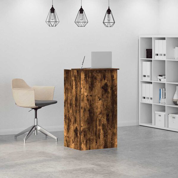 vidaXL Bureau de réception chêne fumé 55x50x103,5 cm bois d'ingénierie
