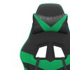 vidaXL Chaise de jeu pivotante Noir et vert Similicuir