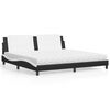 vidaXL Lit avec matelas Zadar noir et blanc 200x200 cm similicuir
