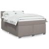 vidaXL Sommier &agrave; lattes de lit avec matelas Taupe 140x190 cm Tissu