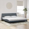 vidaXL Cadre de lit sans matelas Hanko gris fonc&eacute; 200x200 cm velours