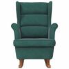 vidaXL Fauteuil &agrave; bascule &agrave; oreilles en velours vert fonc&eacute; bois massif