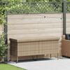 vidaXL Boîte rangement jardin roues beige 160x55x75 cm résine tressée