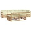 vidaXL Ensemble de canap&eacute;s d'ext&eacute;rieur 7 pc 7 place Blanc et cr&egrave;me