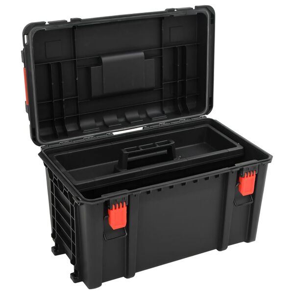 vidaXL Valise de vol portable noir 57x35x32,5 cm PP