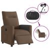 vidaXL Fauteuil inclinable &eacute;lectrique Marron Tissu