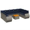 vidaXL Ensemble de canap&eacute; de jardin 10 pcs avec coussins gris r&eacute;sine tress&eacute;e