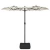 vidaXL Parasol de jardin &agrave; double t&ecirc;te blanc sable 316x145 cm