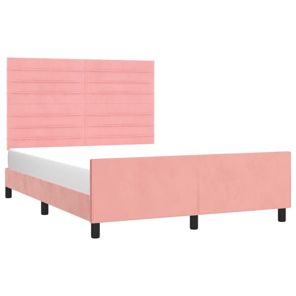vidaXL Cadre de lit sans matelas rose 140x200 cm velours