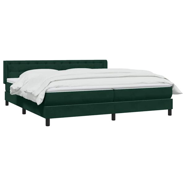 vidaXL Sommier &agrave; lattes de lit et matelas vert fonc&eacute; 180x220cm velours