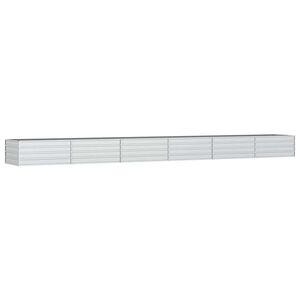 vidaXL Lit sur&eacute;lev&eacute; de jardin 600x80x45 cm Acier galvanis&eacute; Argent&eacute;