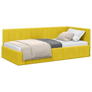 vidaXL Cadre de lit d'angle Jaune 100 cm x 200 cm Velours