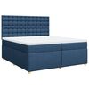 vidaXL Sommier &agrave; lattes de lit avec matelas Bleu 200x200 cm Tissu